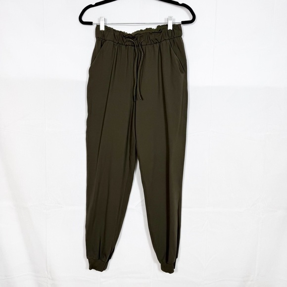 Lululemon Stretch High-Rise Jogger Pants Full Length Dark Olive Green - Picture 2 of 12